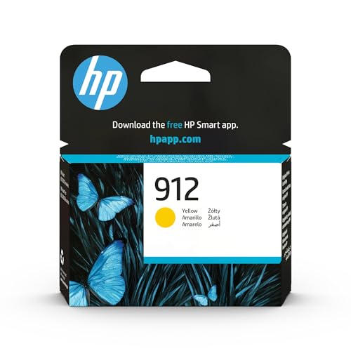 HP 912 3YL79AE, Amarillo, Cartucho de Tinta Original, Compatible con impresoras de inyección de Tinta HP OfficeJet Pro Series 8010; 8020