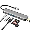 USB C-hub, 6-in-1 DEMKICO Multiport...