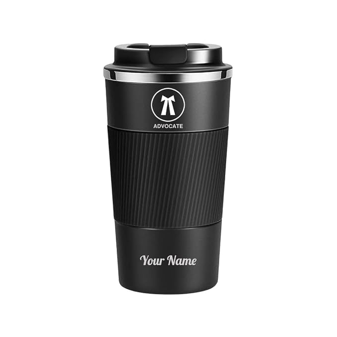 Giftana Personalized Coffee Tumbler with Name, Customized Travel Mug with Lid, Coffee Mug for Men and Women, Birthday Gifts, Valentine's Day Gift, Corporate Gifts for Employee (Advocate)