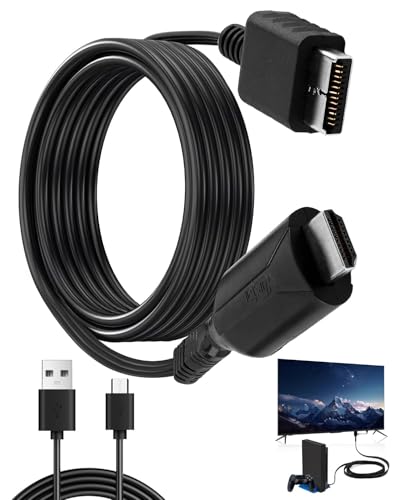 BUZUYIWAR PS1/PS2 zu HDMI Adapter 100cm/39.3in PS2 zu HDMI Konverter Adapterkabel 720P/1080P HD Link Kabel Video Audio für PS1/PS2 Spielkonsole zu TV Konsole Videokonverterkabel Plug and Play