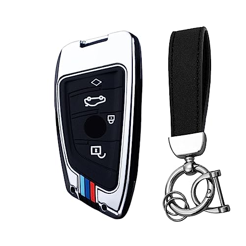Coque de clé BMW anti-choc et rayures boîtier métal argenté 4 boutons KUNIO