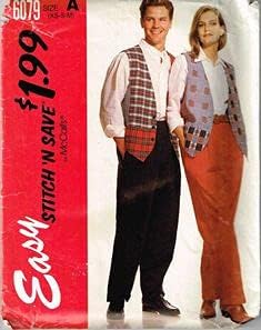 McCall's 85931997 EASY Misses, Mens or Teen Boys Lined Vest and Pants; Size B M-XL, 36-46