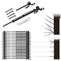 Muzata 20Set Black Cable Railing Kit 1/8" Swage Toggle Turnbuckle Hardware T316 Stainless Steel for Wood Post WoodEasy System Angle 180°Adjustable Stairs Deck 20 Cable Lines CK07 BD1,CA4 CA5