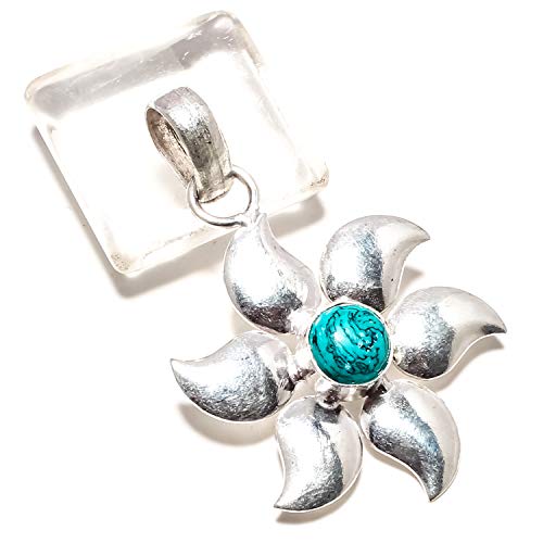 Pendentif Père Noël fait main en argent 925 et turquoise fine SF-2166 unique