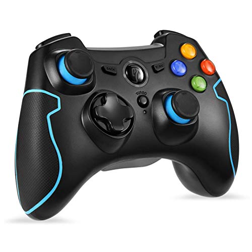 EasySMX ESM-9013 2.4GHz 無線ゲームパッド 振動連射設定 PS3/Windows PC/Androidディバイスに対応(ブラック+ブルー)