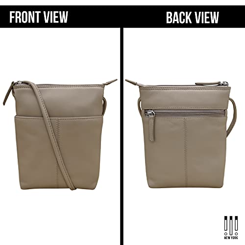 Image of ili New York Leather Mini Sac Crossbody - Genuine Leather Crossbody Bags for Women with RFID Blocking, Adjustable Strap