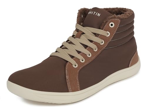 WHITIN Men's Warm Fur-Lined Barefoot Boots