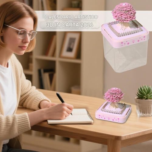 Calendrier 3D bloc-notes 2026 contre la monotonie du bureau moderne