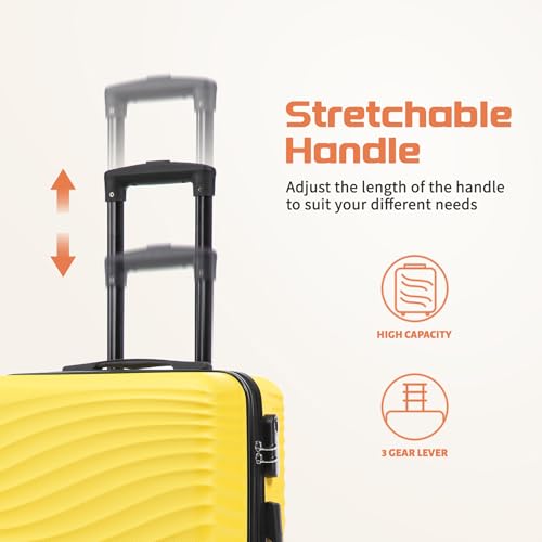Image of Rosamo Luggage Sets 3 Piece, ABS Suitcase Set (20 /24 /28), Hardside luggage with Spinner Wheels, Travel Luggage, 14x8x9 Airline Approved Carry on, Lightweight Luggage with High-Security Lock