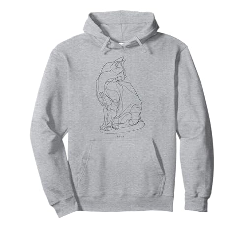 Minimalistische Cat Outline One-Line Minimalismus Katze Pullover Hoodie