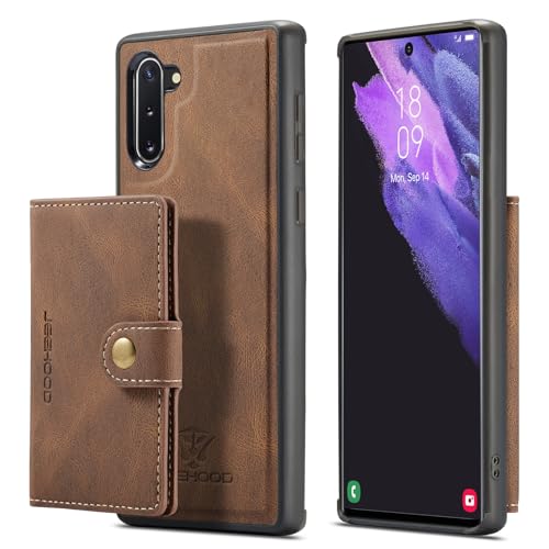 Coque Samsung Note 10 étui portefeuille détachable 2 en 1 antichoc avec porte-carte
