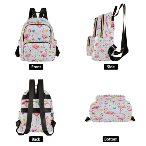 Bolso casual estilo mini mochila de moda multicolor con corazones 2
