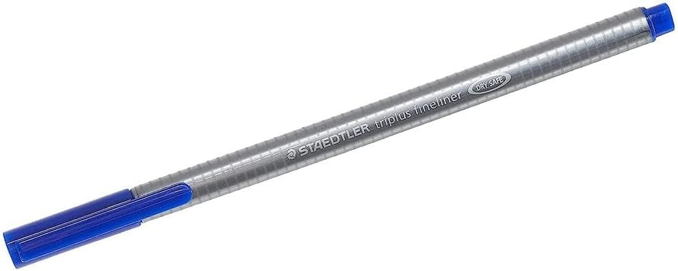 Staedtler 3343 Triplus Fineliner Keçeli Kalem, 0.3 mm Uç, Su Bazlı Mürekkep, Mavi