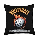 Volleyball Spiker Bump Set Serving Volleyball is My Kind of Net Surfing Set and Spike Throw Pillow, 18x18, Multicolor