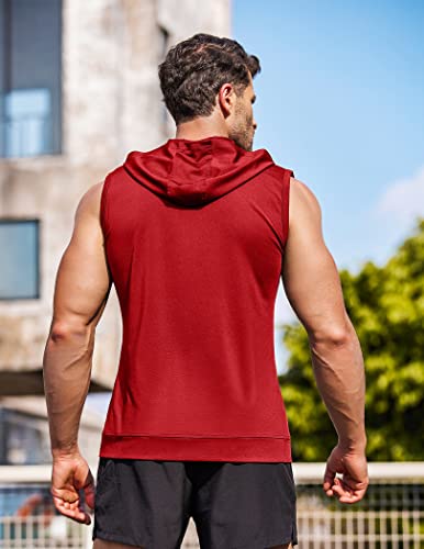 COOFANDY Men's Workout Hooded Tank Tops Zip Up Sleeveless Hoodie Bodybuilding Fitness Gym Muscle Cut Off T Shirt4