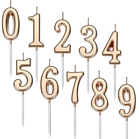 Yaomiao Glitter Birthday Numeral Candles Set Cover