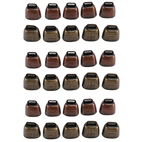 Eioeeklop 30 Piezas Campanas Pequeñas de Latón para Pastoreo de Ovejas,Caballos Y Vacas Campana Retro de Cencerro para Caballos, Ovejas Que Pastan Cobre, Campanas de Vaca Fabricante de Ruido
