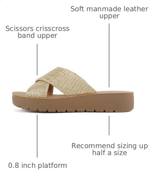 Image of Soda LUCY ~ Women Open Toe Flatform Platform Crisscross Band Upper Fashion Slide Sandals