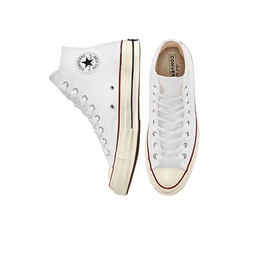 Converse Men's Chuck Taylor 70 Hi Top, White/White/Garnet/Egret, Size 9