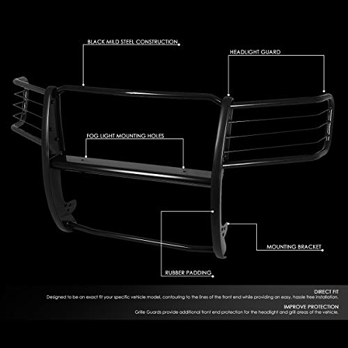 Image of DNA MOTORING GRILL-G-080-BK Mild Steel Front Bumper Brush Grille Guard Compatible with 11-14 Sierra 2500HD /3500HD