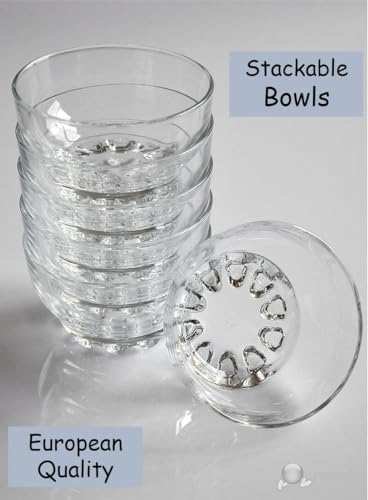 Bohem'S KRMN001 Clear Glass Bowls Set For Kitchen, Small Serving Bowls For Dessert, Snack thumb #5