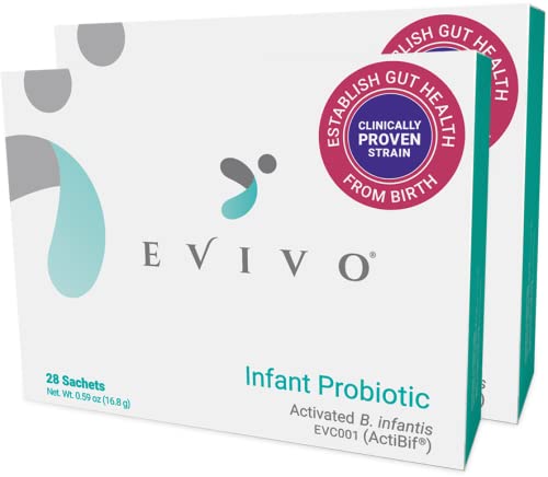 Evivo Probiotic for Baby, Refill – Baby Probiotics 0-6 Months – Probiotic B. infantis EVC001 – Colic, Gas, Diaper Rash – Refrigerated for Freshness – 56 Packets, 8 Weeks Supply