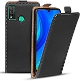 Verco Flip Cover für Huawei P Smart 2020 Hülle, Flipstyle Schutzhülle für Huawei P Smart 2020 Hülle Kunstleder Tasche vertikal klappbare Handyhülle, Schwarz