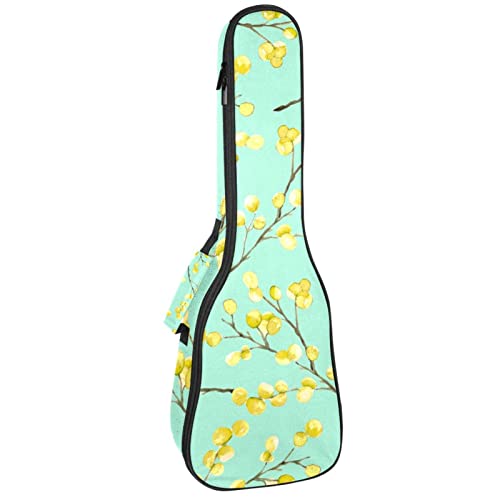 Sac ukulélé ténor et soprano étanche rembourré imprimé mimosa