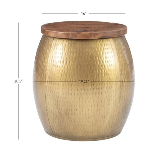 Pemberly Row PR-4753-2484356 End Table Coffee Accent Table Round In Metal thumb #2