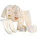 IMJONO Vêtements Ensemble Nouveau née Bébé Garçon Fille 5pcs Ensemble Né Bébé Tops Pantalon Hat Bib pour 0-3M（S-Épaissir-Jaune,0-3 Mois