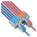 Multiple in Out Quick Lever Electrical Connectors Universal Splitter Cable Reusable Home Terminal Block Daily Tools(422-4,10Pcs)