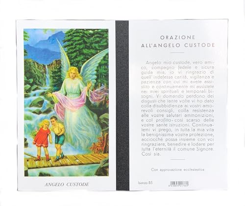 Generic - Imágenes del ángel de la guarda 6 x 11 cm con oración en italiano, 100 piezas