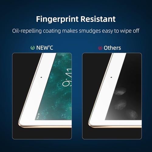 Image of NEW'C 2 Pack Designed for iPad Air 3 (10.5 Inch 2019 Model) and iPad Pro 10.5 2017, Screen Protector Film - 9H Hardness Glass - Installation Frame Included