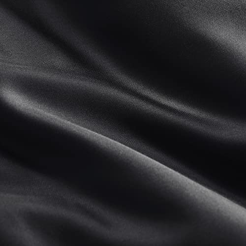 Image of CozyLux Cooling Sheets Queen Size, Rayon derived from Bamboo, Oeko-TEX Certified Luxuriously Soft & Cooling Silky Sheet Set - 16 inch Deep Pockets 4 Piece Bedding Sheets & Pillowcases，Black