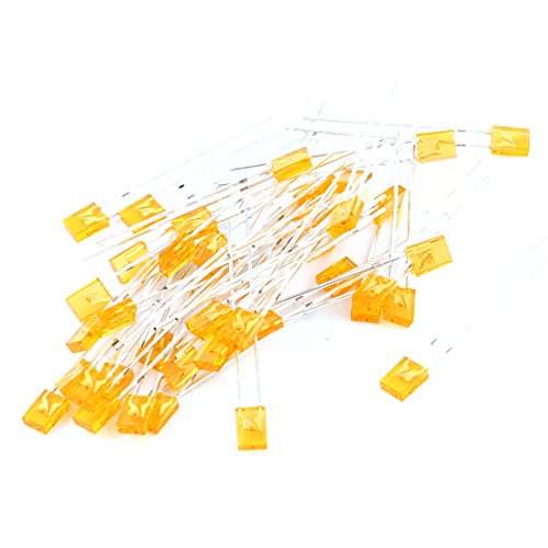 Aexit 40 Pcs 2P 3mm Rectangle Super Bright Yellow LED Light Emitting Diode DC 2.5-3V (6c165ee5ca26ea676bf0548b1a2966d2)