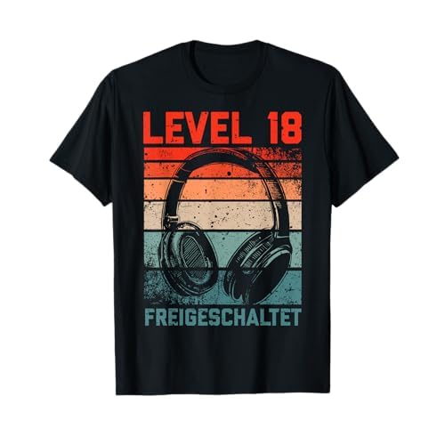 18. Geburtstag Jungen Video Gamer Level 18 Unlocked Männer T-Shirt