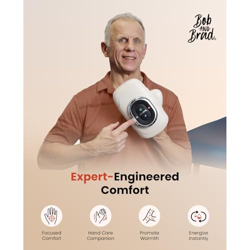 Image of BOB AND BRAD Hand Massager with Heat and Compression, Individual Fingers | Upgraded, FSA-HSA Eligible, Portable HandSpa Pro Hand Massager for Arthritis and Carpal Tunnel, Pain Relief, Birthday Gifts