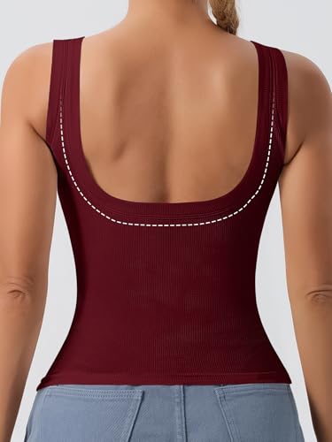 Women's U-Back Tank Top - 3-Pack,Built-in Bra, Removable Pads for Gym, Yoga & Outdoor, Long-Lasting Comfort2