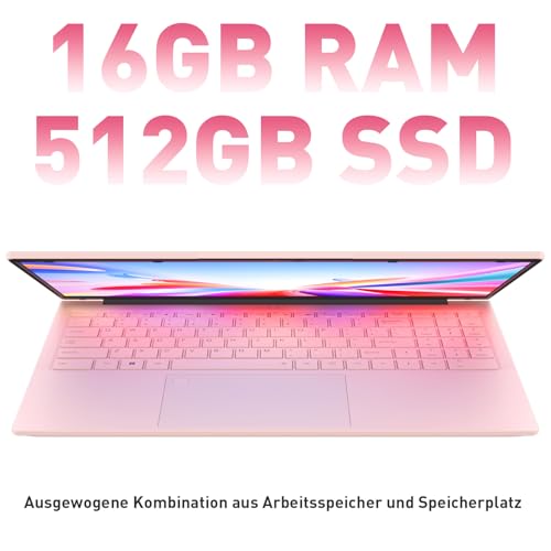 Portátil rosa de 15,6 pulgadas con teclado iluminado para regalar 4