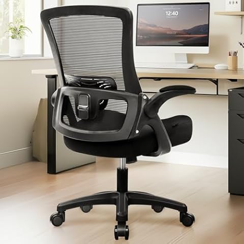 NEO CHAIR High Back Mesh Chair Adjustable Height and Ergonomic Design Home Office Computer Desk Chair Executive Lumbar Support Padded Flip-up Armrest Swivel Chair Cover