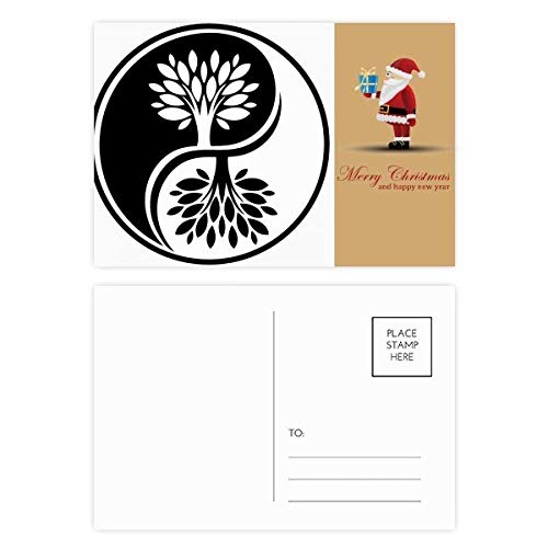 Carte ronde Père Noël religion et bouddhisme blanche pour décorer votre table de réveillon zen
