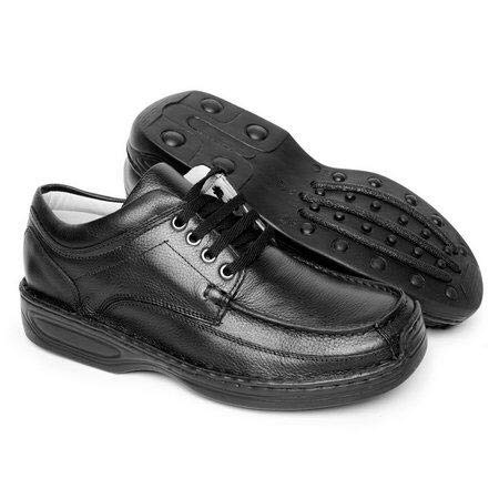 SAPATO MASCULINO EM COURO LEGÍTIMO CONFORTO EXTREMO FRANCA BRASIL 16000 (42, Preto)