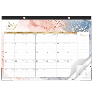 2025-2026 Desk Calendar – Calendar 2025-2026 from July 2025 – December 2026, 17″ x 12″, Calendar Wall/Desk 18 Month with Protector Corner, Large Blocks