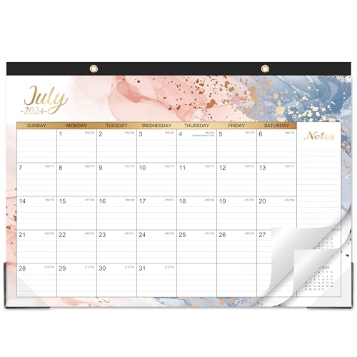 2025-2026 Desk Calendar - Calendar 2025-2026 from July 2025 - December 2026, 17" x 12", Calendar Wall/Desk 18 Month with Protector Corner, Large Blocks