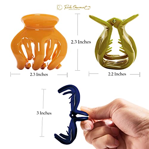 Rc Roche Ornament 6 Pcs Womens Hair Pumpkin Interlocking Teeth No Slip Secure Grip Strong Solid Ladies Beauty Accessory Classic Clamp Jaw Claw Clip, Large Classic Multicolor #TOP3