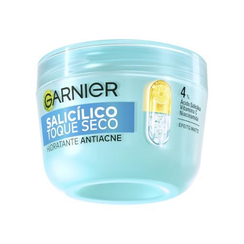 Garnier Hidratante Facial Antiacne Toque Seco com Ácido Salicílico, Uniformiza a Pele, Reduz Imperfeições e Controla a Oleosidade e Brilho por 8 Horas, 85g