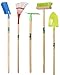 Produktbild Agrarflora Kinder Gartengeräte Set 5-teilig - stabiles Gartenpielzeug aus Metall und Holz - kindergerechtes Gartenwerkzeug für Draußen - Rechen, Fächerbesen, Schaufel, Spaten und Besen