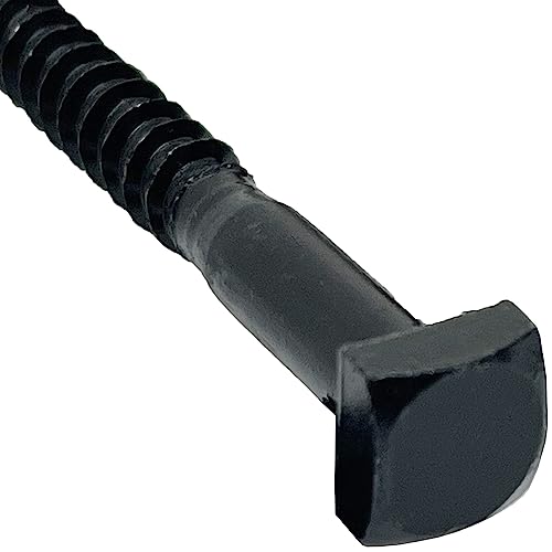 1/4" x 3" - Tornillos Tirafondo para Madera con Cabeza Cuadrada Rústica - Acabado Óxido Negro - Pack de 10 miniatura 3