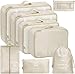 Produktbild Shadcoler Koffer Organizer, 8-Teilig Packing Cubes, Kleidertaschen, Packwürfel für Urlaub und Reisen,Travel Organizer Wasserdichte,Kofferorganizer Packtaschen für Kleidung Rucksack Kosmetika(Beige)