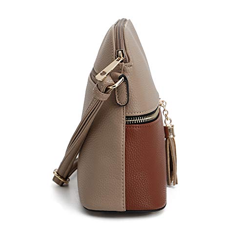 Image of SG SUGU Lunar Lightweight Medium Dome Crossbody Bag Shoulder Bag with Tassel | Zipper Pocket | Adjustable Strap
